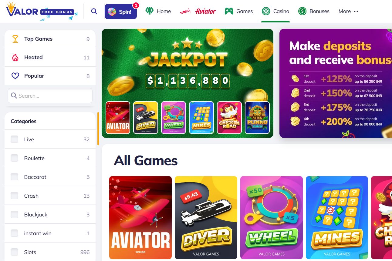 valor casino